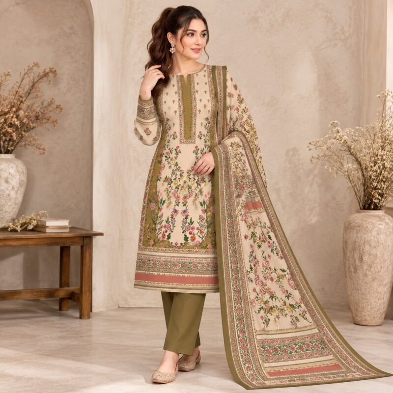 Olive Bloom three piece dress TV-D019 by Navyastyle