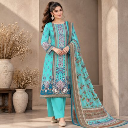 Aqua Bloom three piece dress TV-D022 by Navyastyle