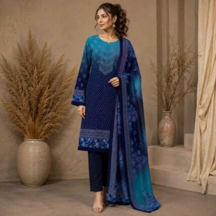 Mahnoor Blue three piece dress TV-D024 by Navyastyle