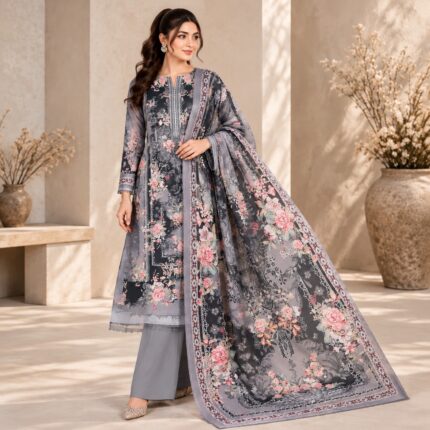 Silver Bloom three piece dress TV-D023 by Navyastyle